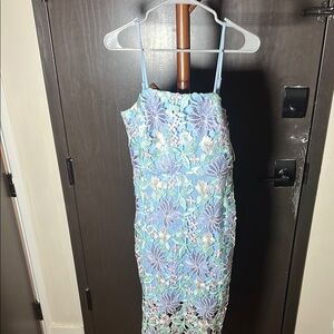 SHEIN Blue Sheath Spaghetti Strap Dress